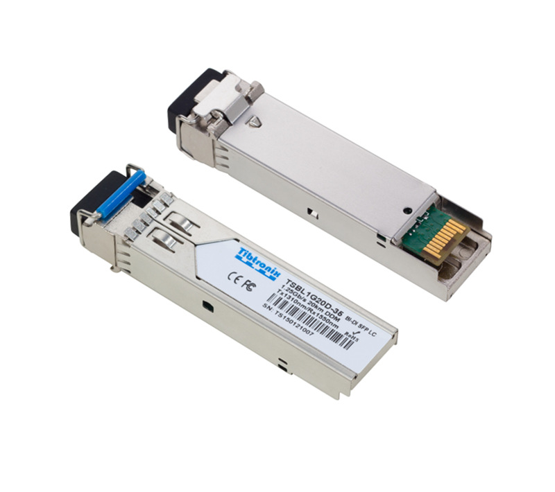 1000BASE-BX BiDi SFP TX1310nm/RX1550nm 20km DDM Transceiver