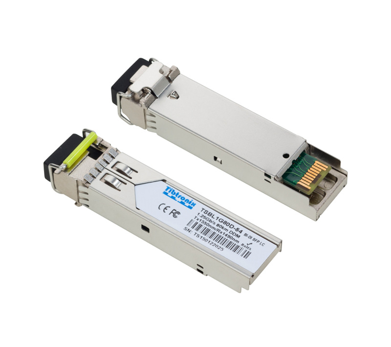 1000BASE-BX BiDi SFP TX1550nm/RX1490nm 80km DDM Transceiver