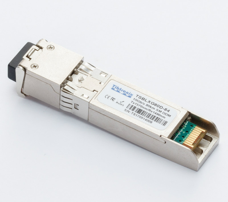 Induatrial 10GBASE-BX80-D SFP+ TX1570nm/RX1490nm 80km DOM Transceiver